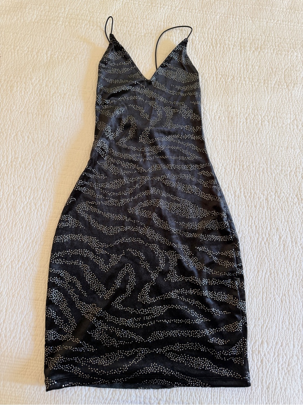 Black Slip Dress with V-Neck
